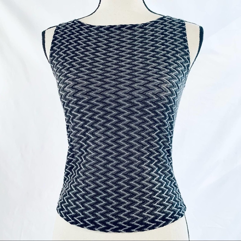 TASTY Sheer Chevron Blouse